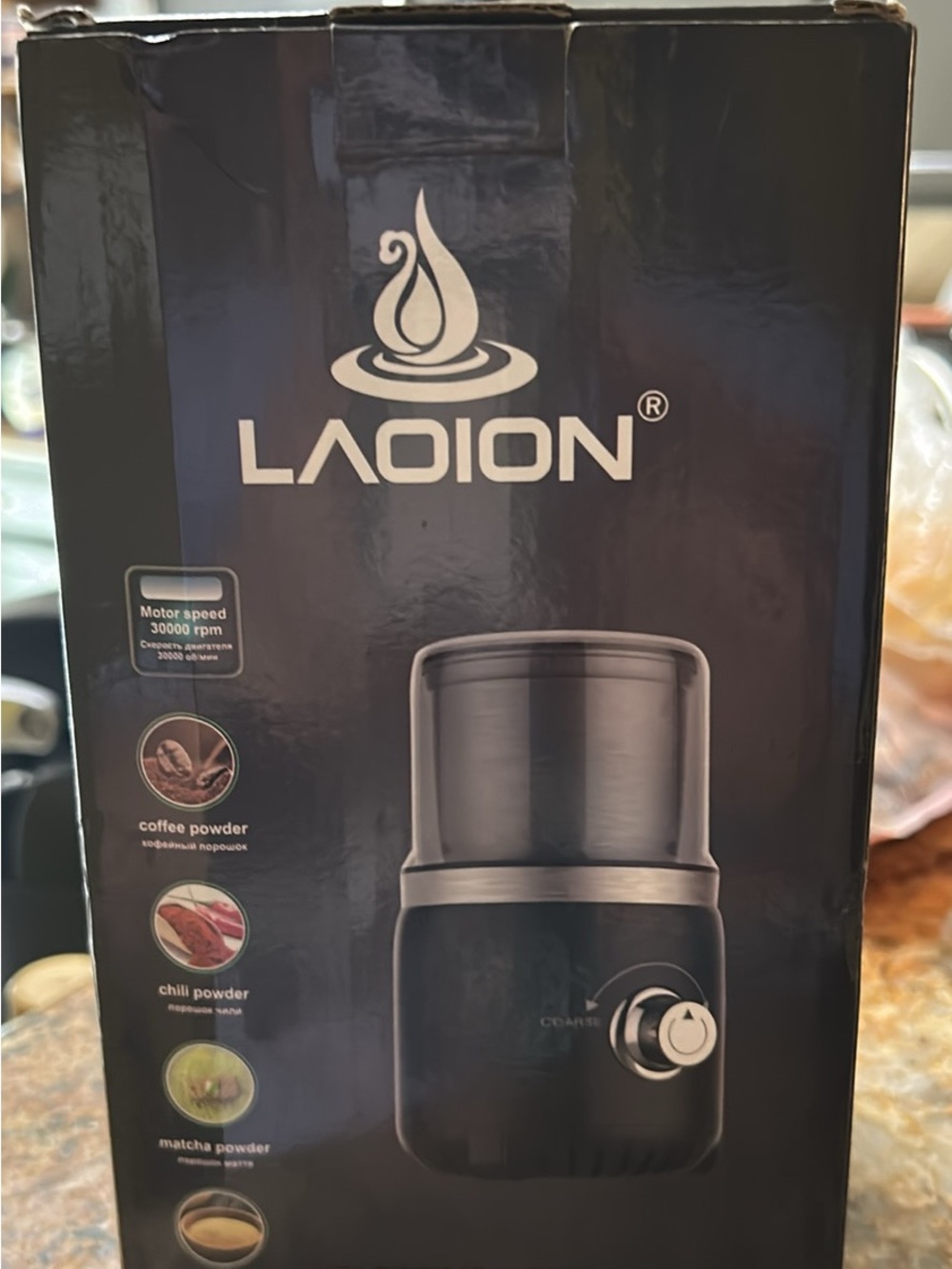 Black Electric Grinder for Coffee & Spices